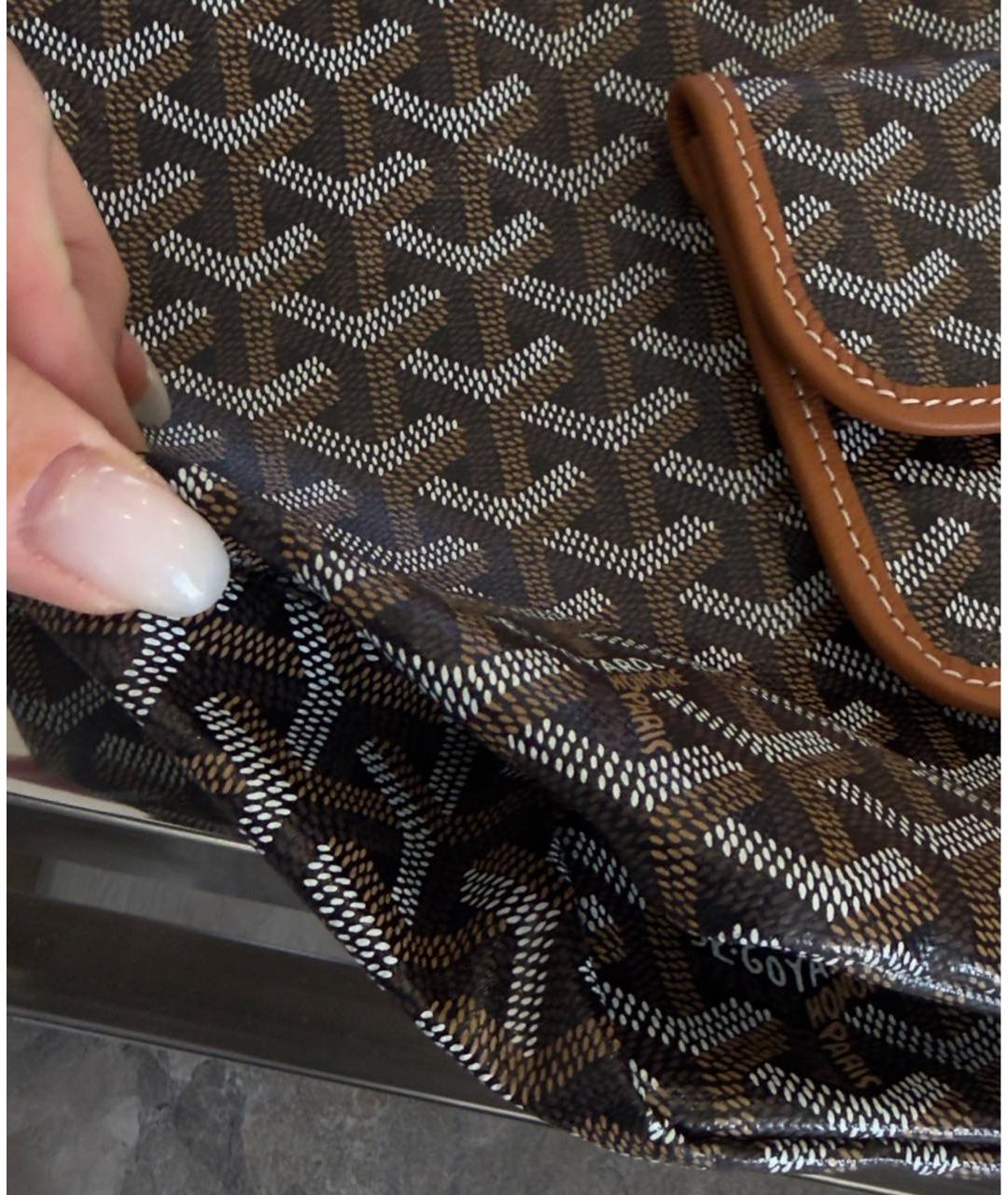 GOYARD Коричневая сумка тоут из канвы, фото 6