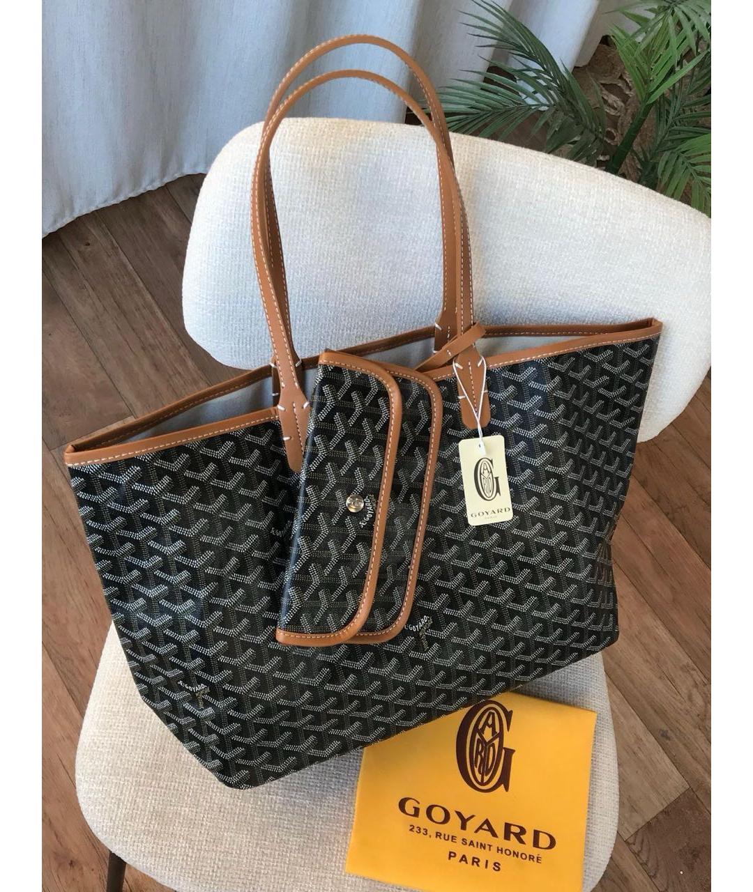 GOYARD Коричневая сумка тоут из канвы, фото 2