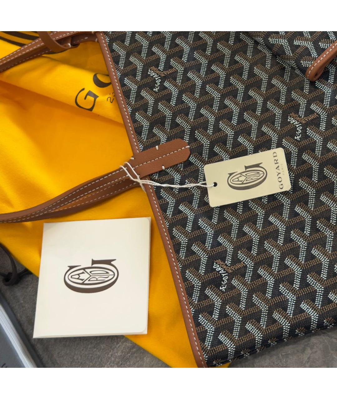 GOYARD Коричневая сумка тоут из канвы, фото 8