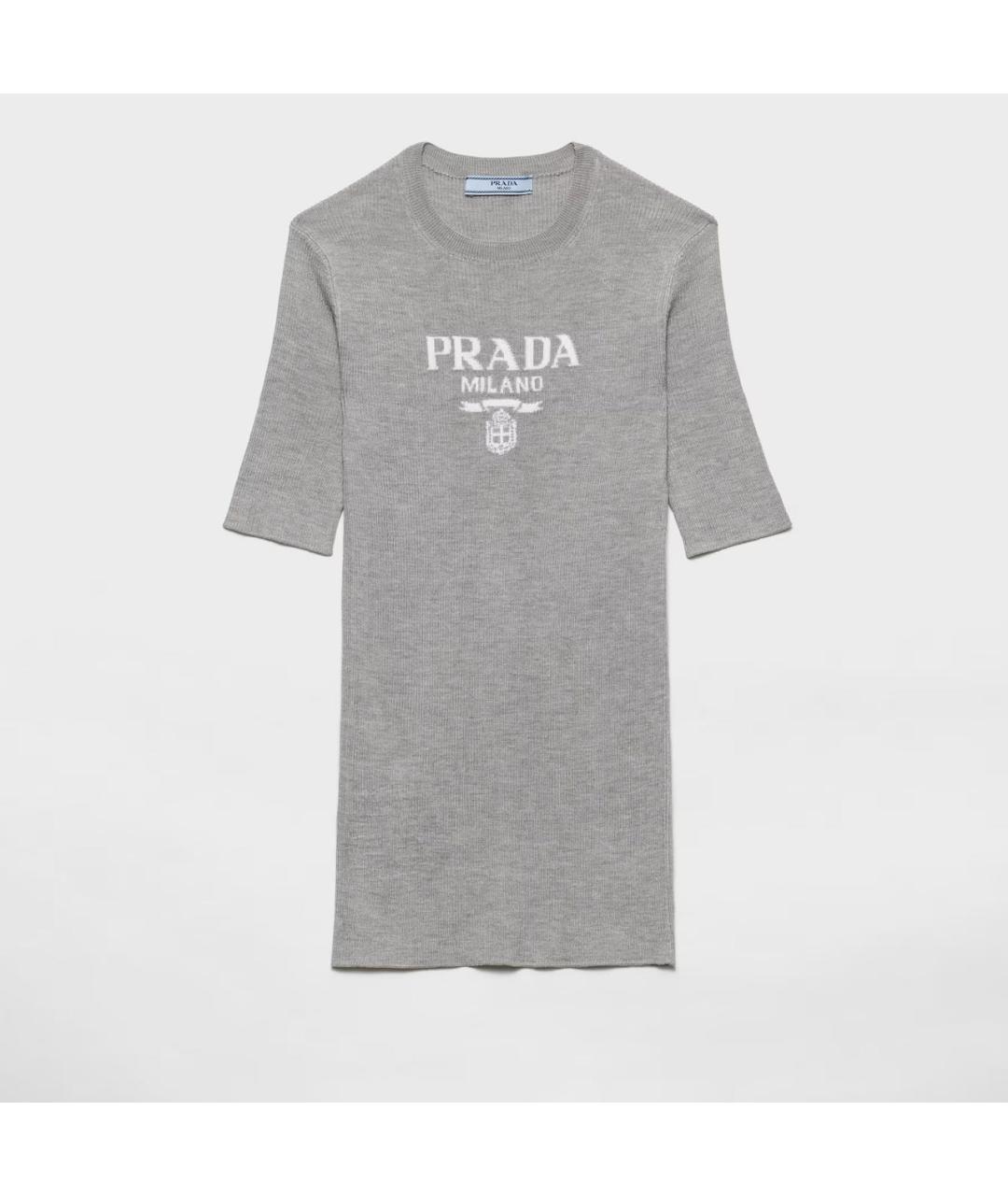 PRADA Серый шелковый джемпер / свитер, фото 4