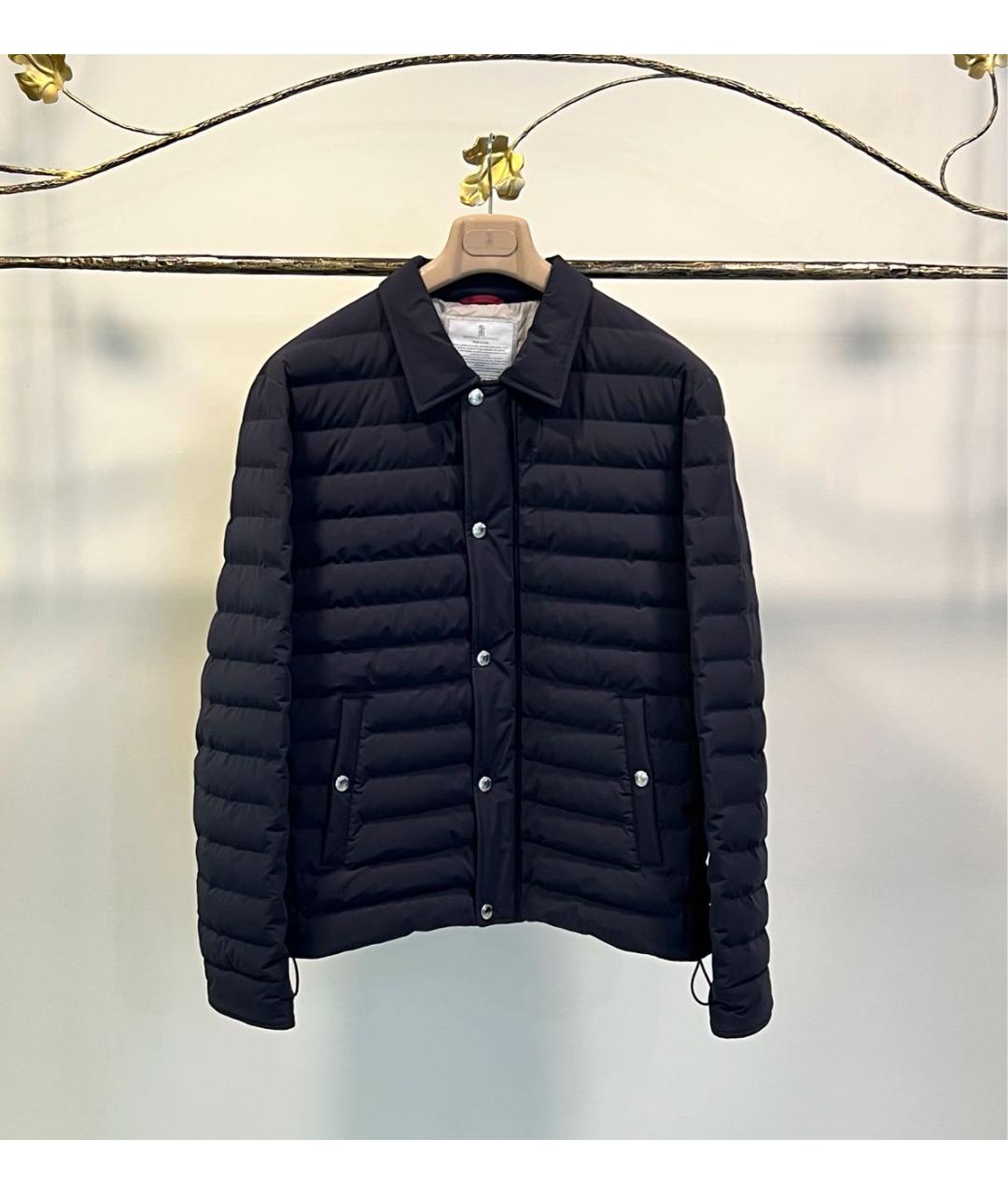 BRUNELLO CUCINELLI Темно-синяя полиамидовая куртка, фото 8
