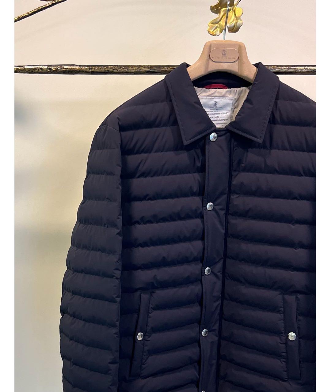 BRUNELLO CUCINELLI Темно-синяя полиамидовая куртка, фото 3