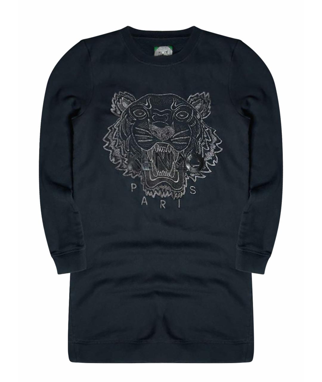 KENZO Черное хлопковое платье, фото 1
