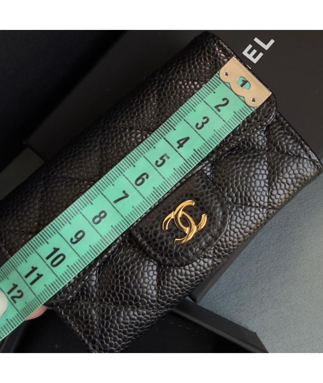 CHANEL Черный кожаный кошелек, фото 8