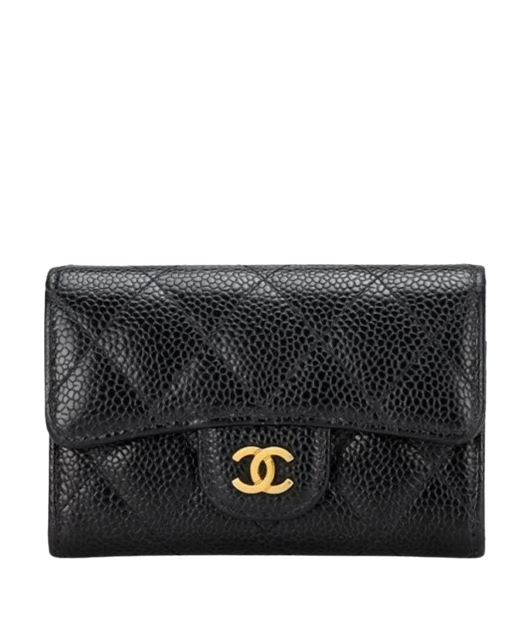 CHANEL Черный кожаный кошелек, фото 1