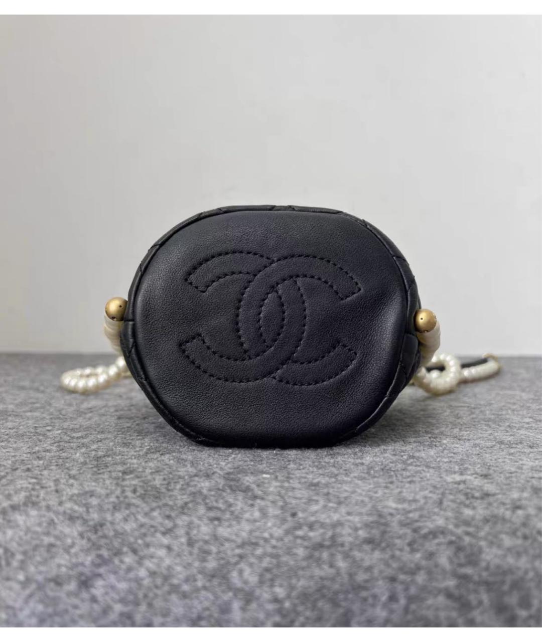 CHANEL Черная кожаная сумка через плечо, фото 6