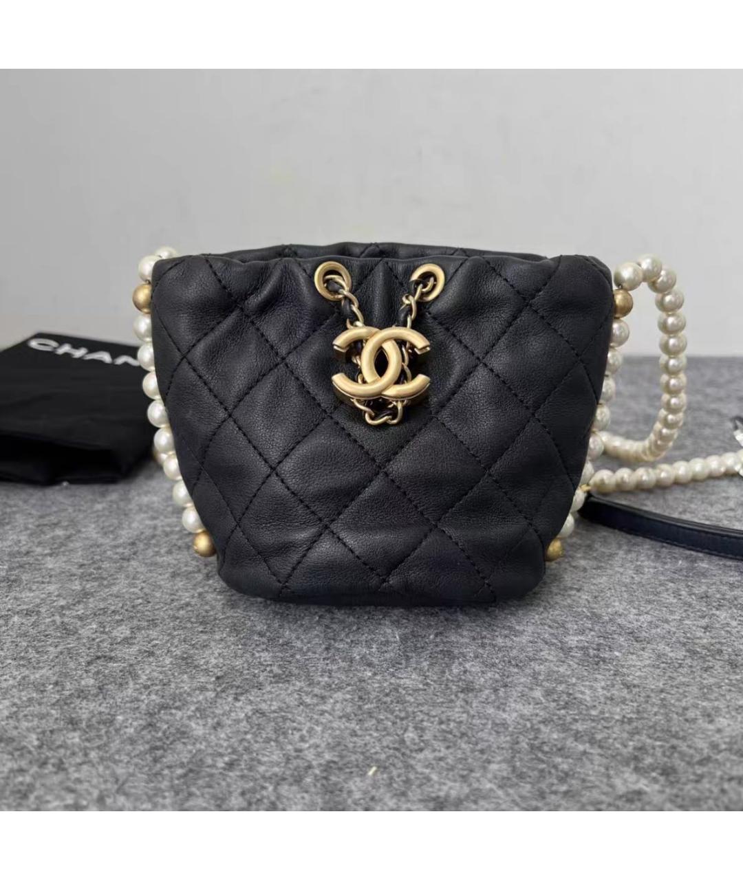 CHANEL Черная кожаная сумка через плечо, фото 8