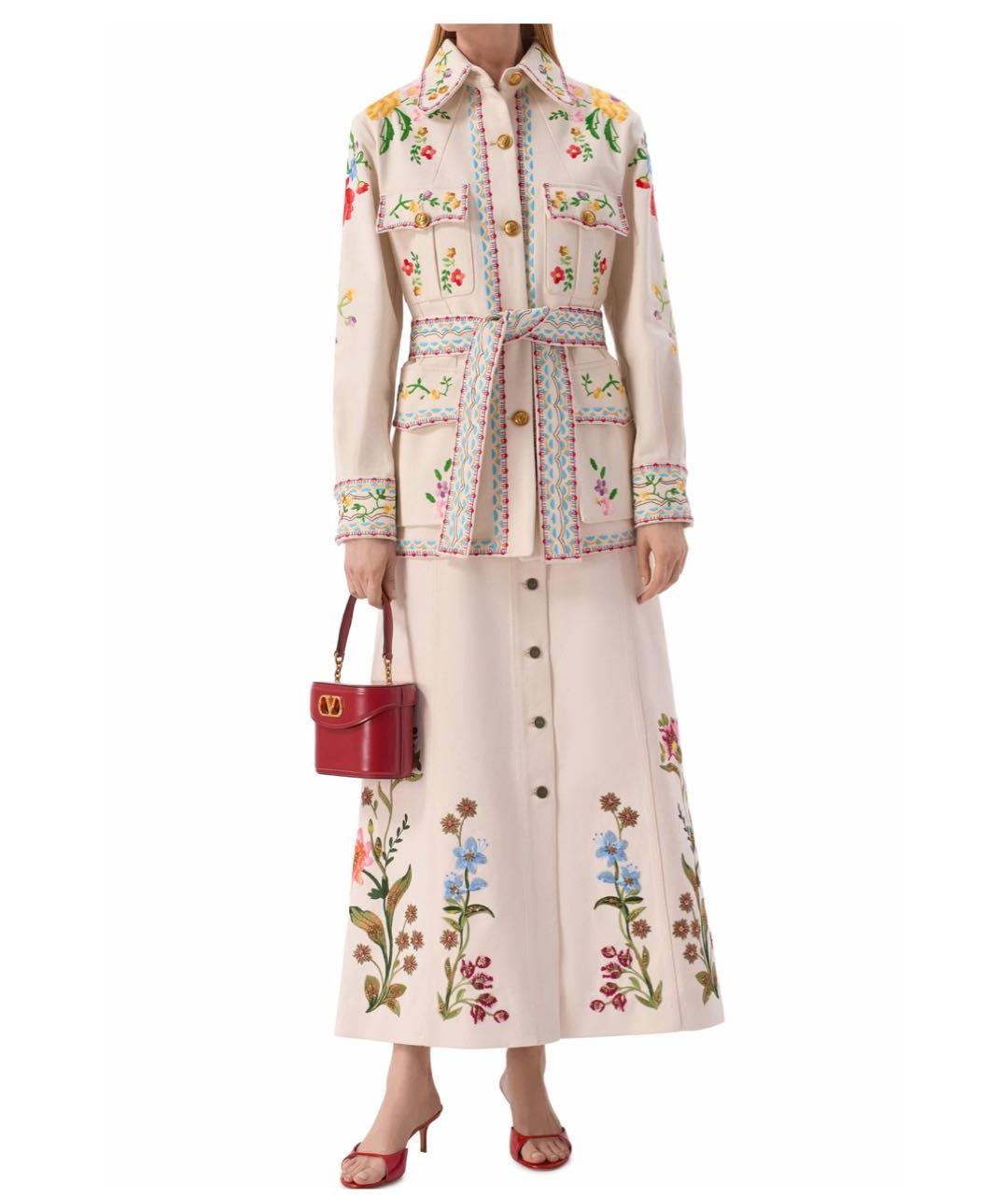 VALENTINO Белая хлопковая юбка макси, фото 8