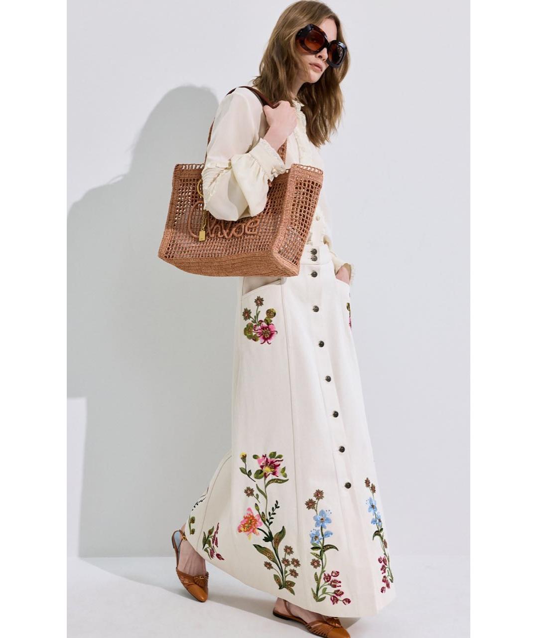 VALENTINO Белая хлопковая юбка макси, фото 6