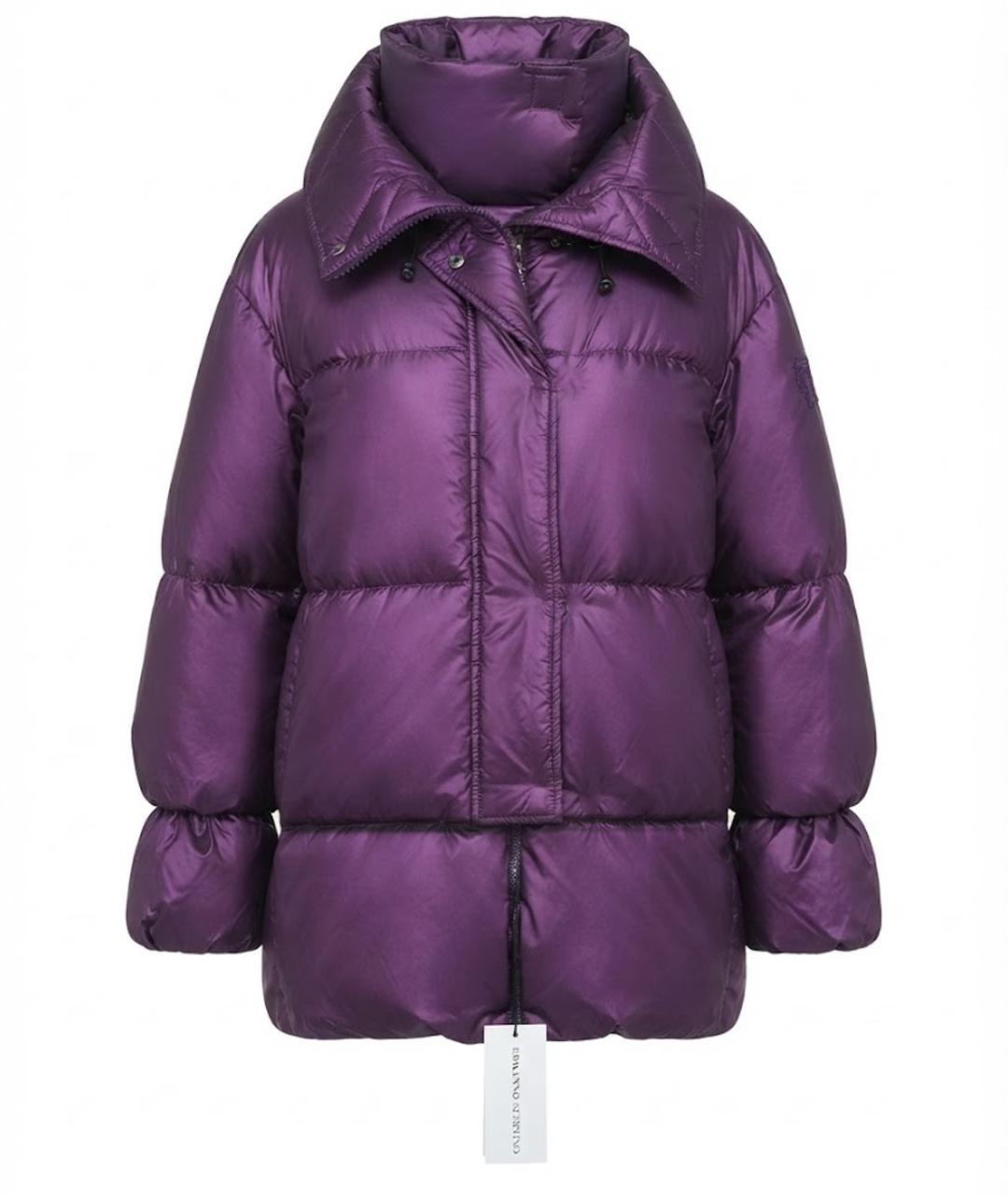 ERMANNO SCERVINO Фиолетовый нейлоновый пуховик, фото 1