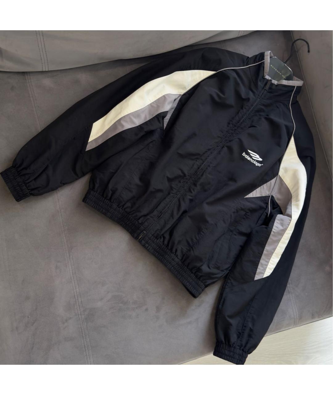 BALENCIAGA Черная полиэстеровая спортивная куртка, фото 3