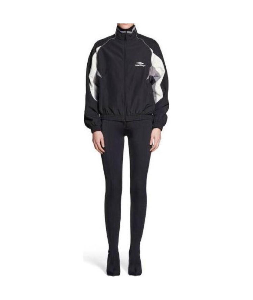 BALENCIAGA Черная полиэстеровая спортивная куртка, фото 2