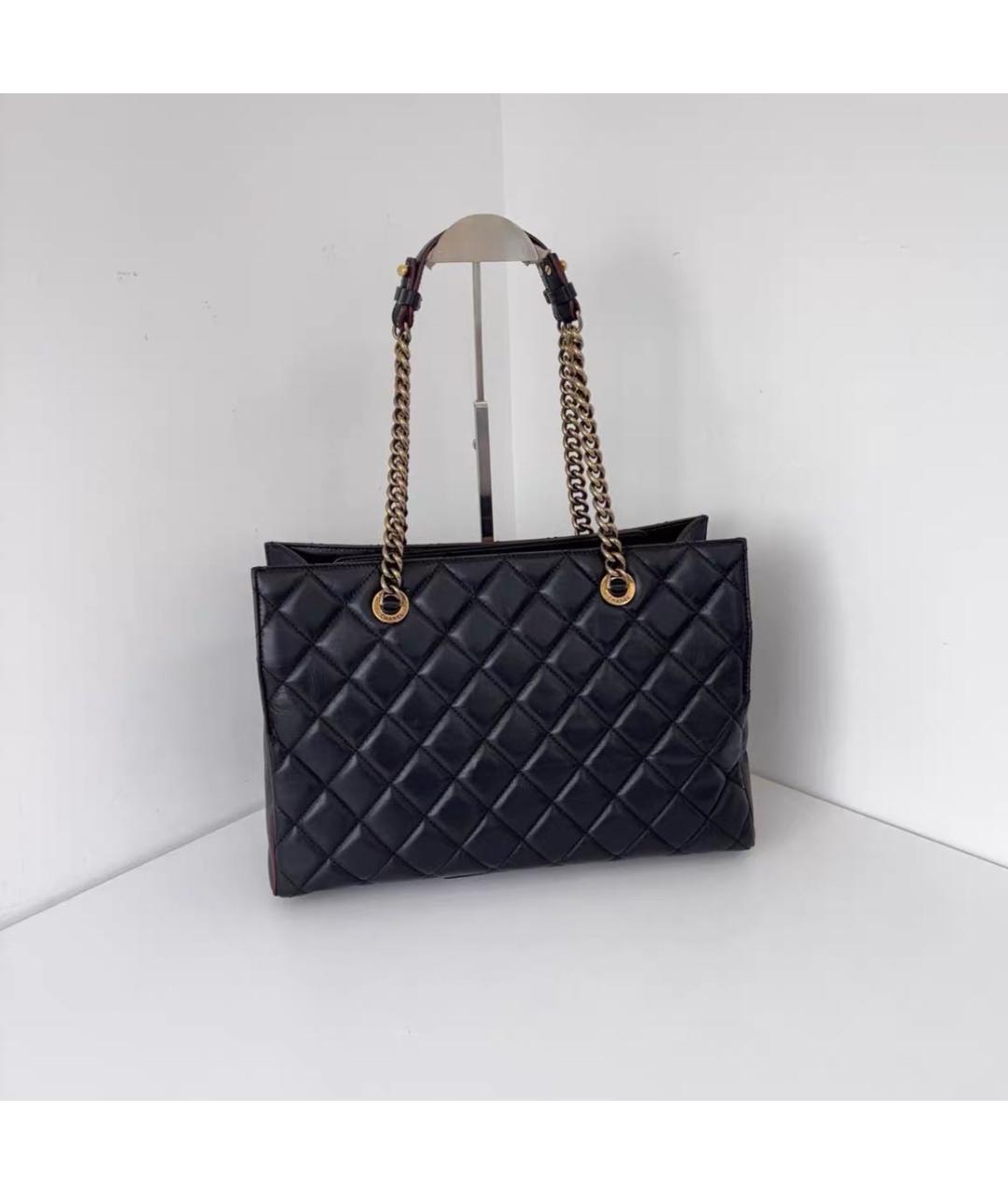 CHANEL Черная кожаная сумка тоут, фото 3