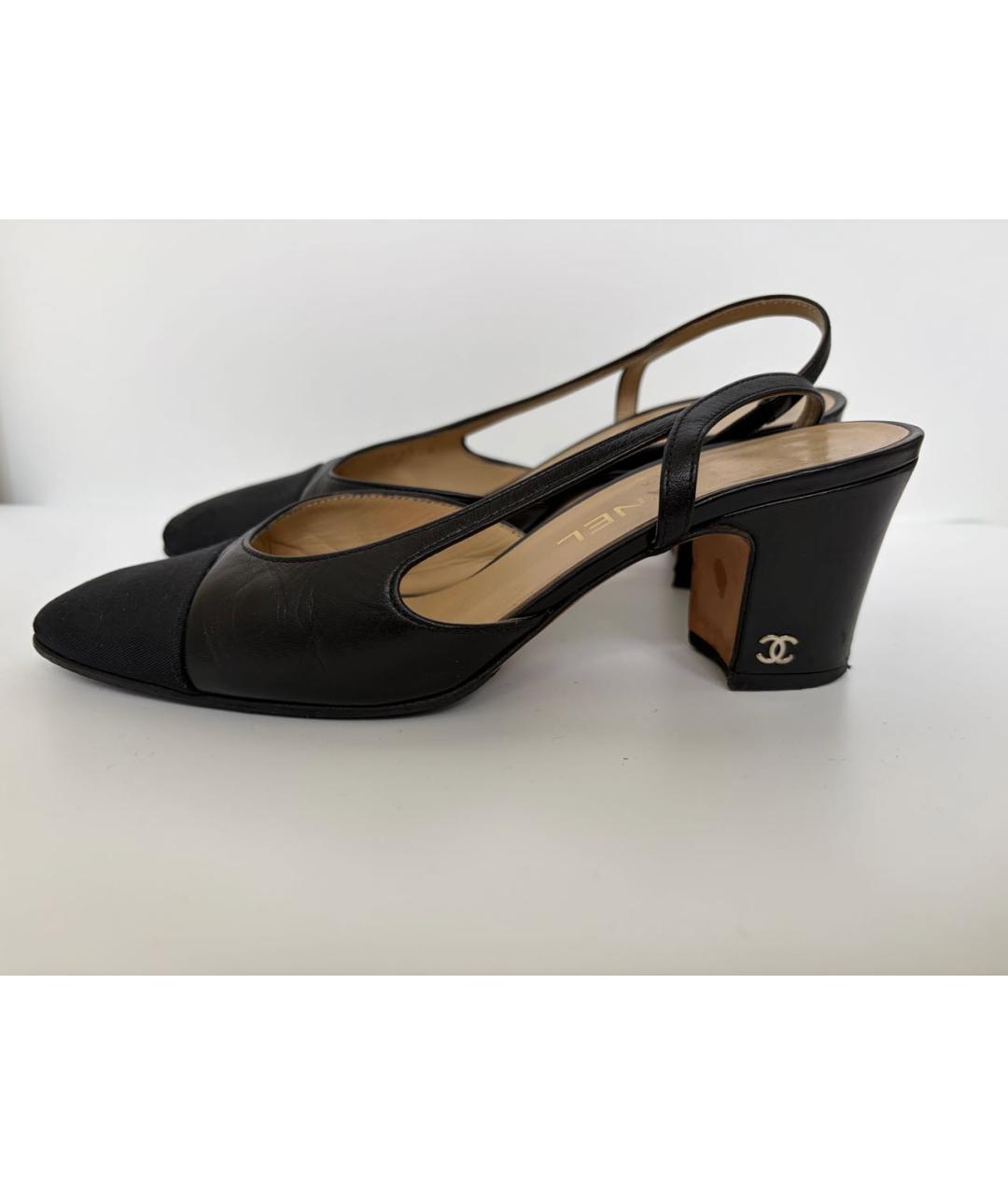 CHANEL Черные кожаные туфли, фото 5