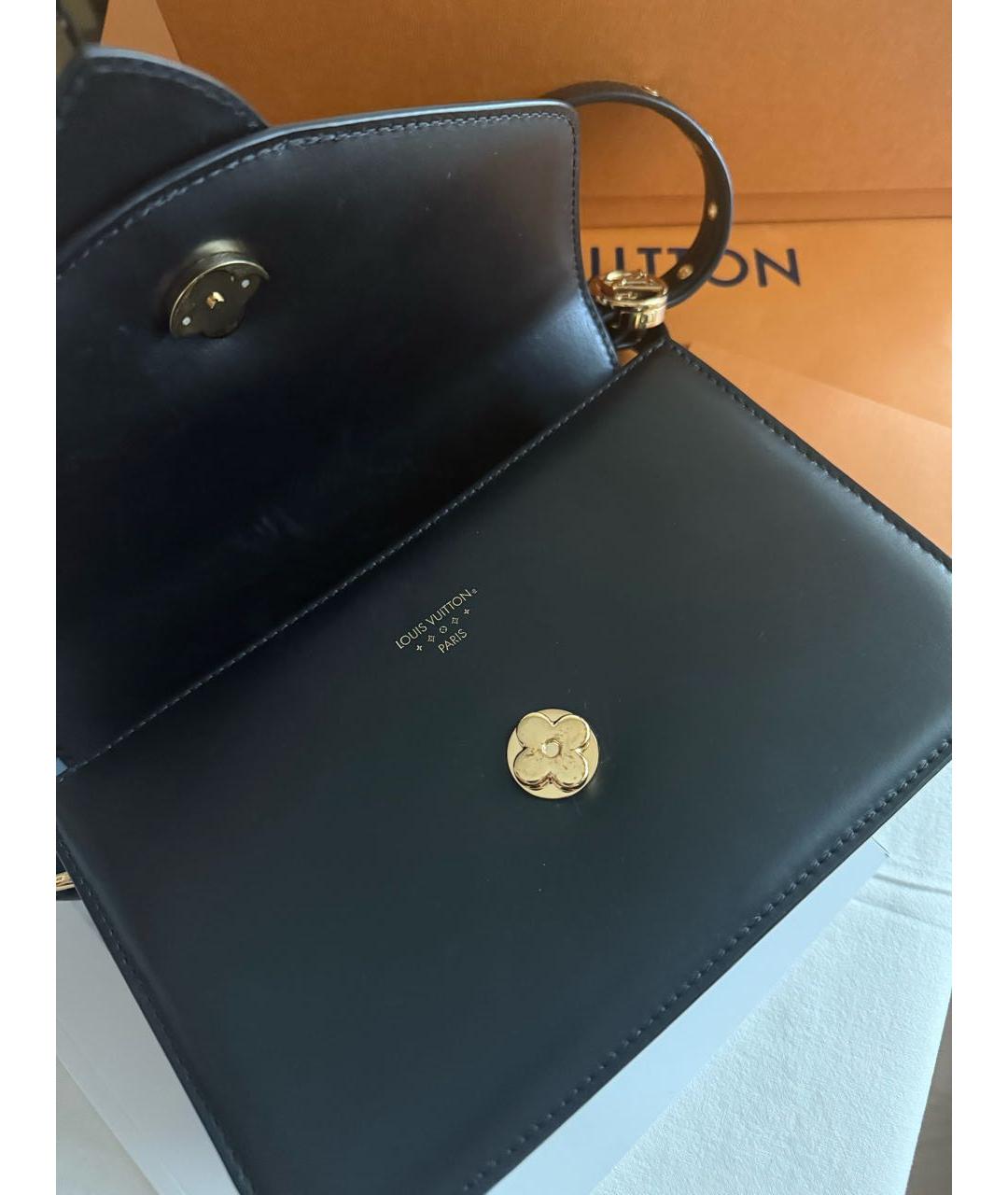 LOUIS VUITTON Черная кожаная сумка через плечо, фото 8