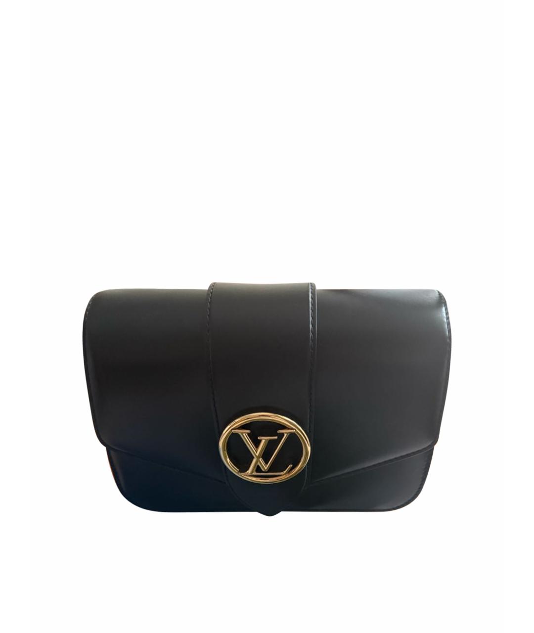 LOUIS VUITTON Черная кожаная сумка через плечо, фото 1