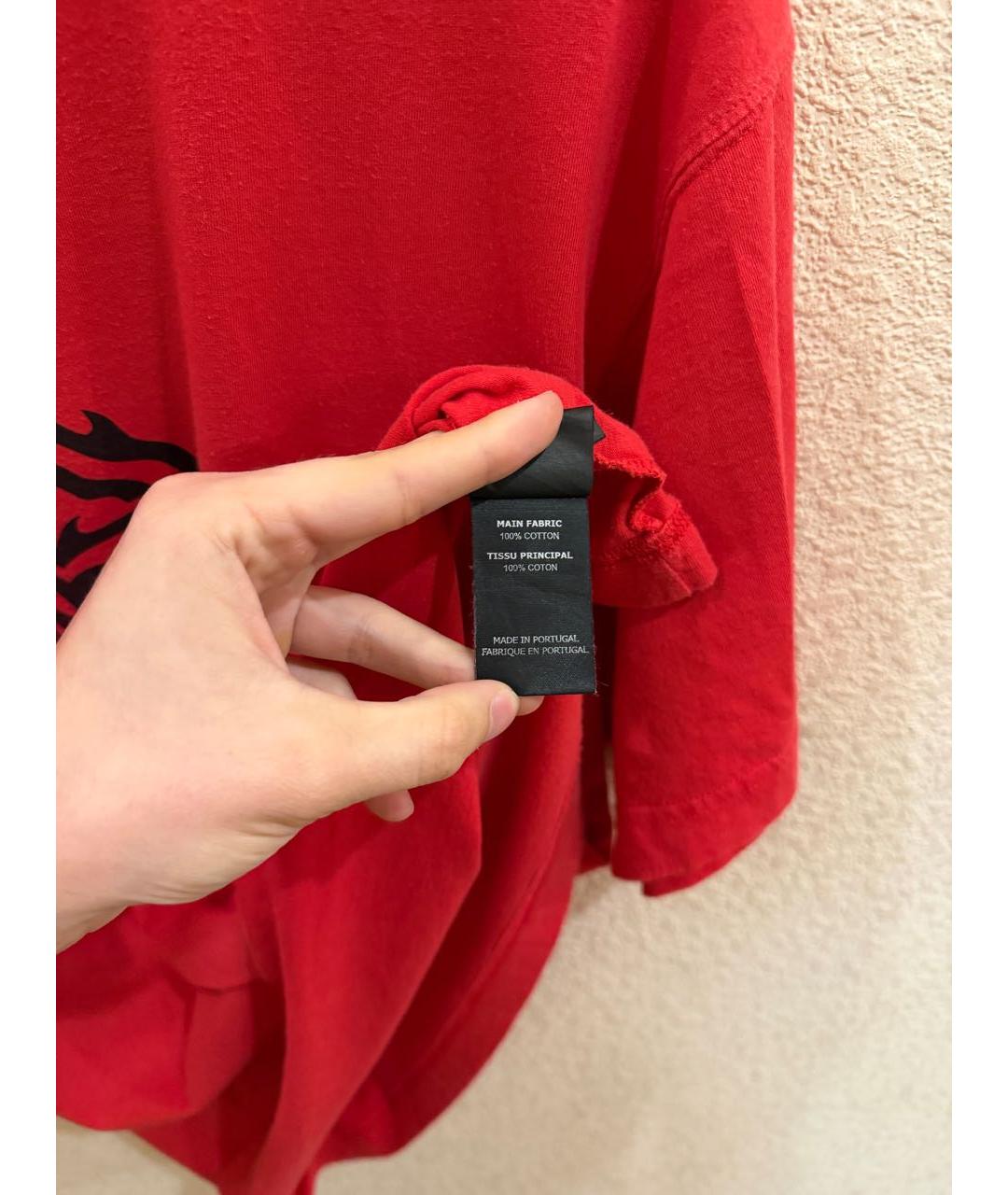 VETEMENTS Красная хлопковая футболка, фото 4