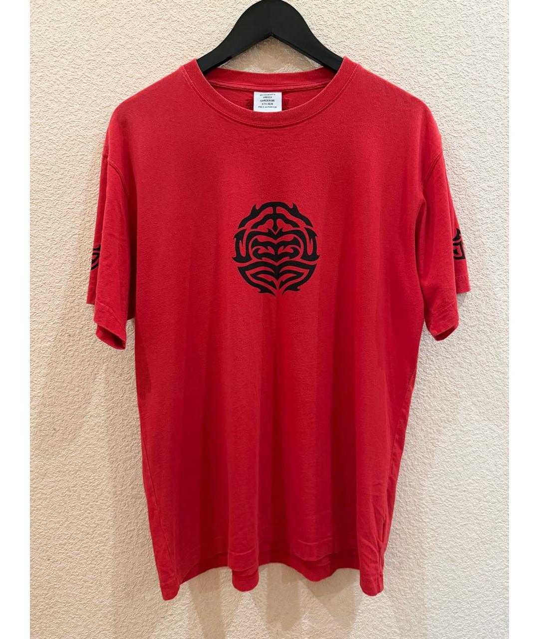 VETEMENTS Красная хлопковая футболка, фото 7