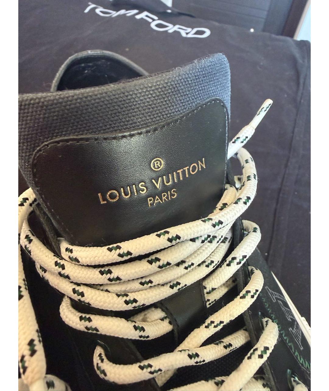LOUIS VUITTON Черные текстильные низкие кроссовки / кеды, фото 5