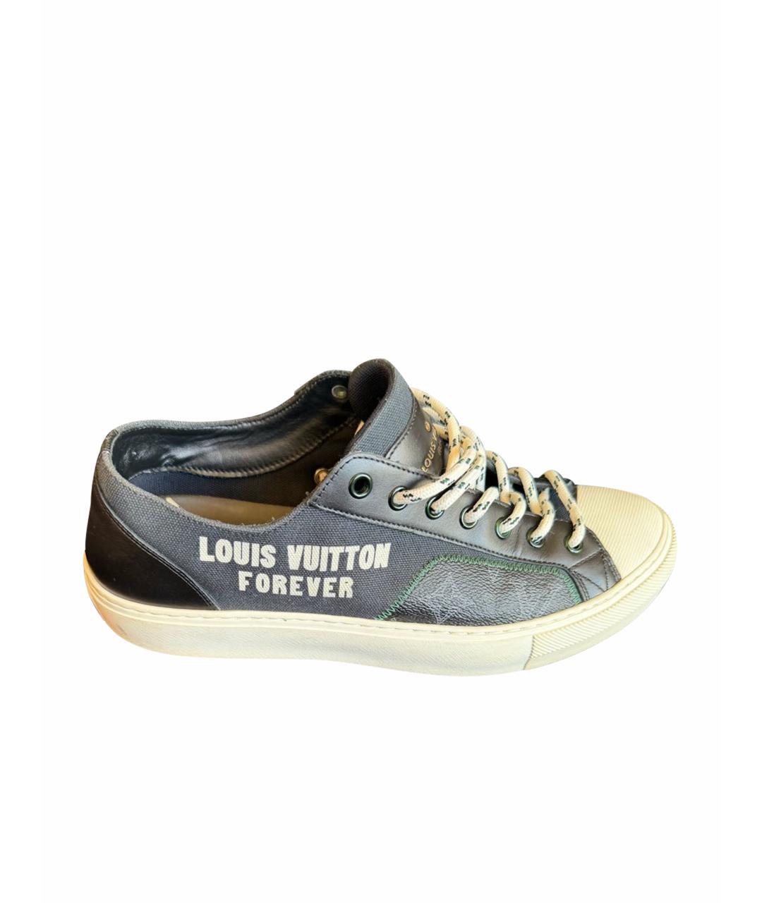 LOUIS VUITTON Черные текстильные низкие кроссовки / кеды, фото 1
