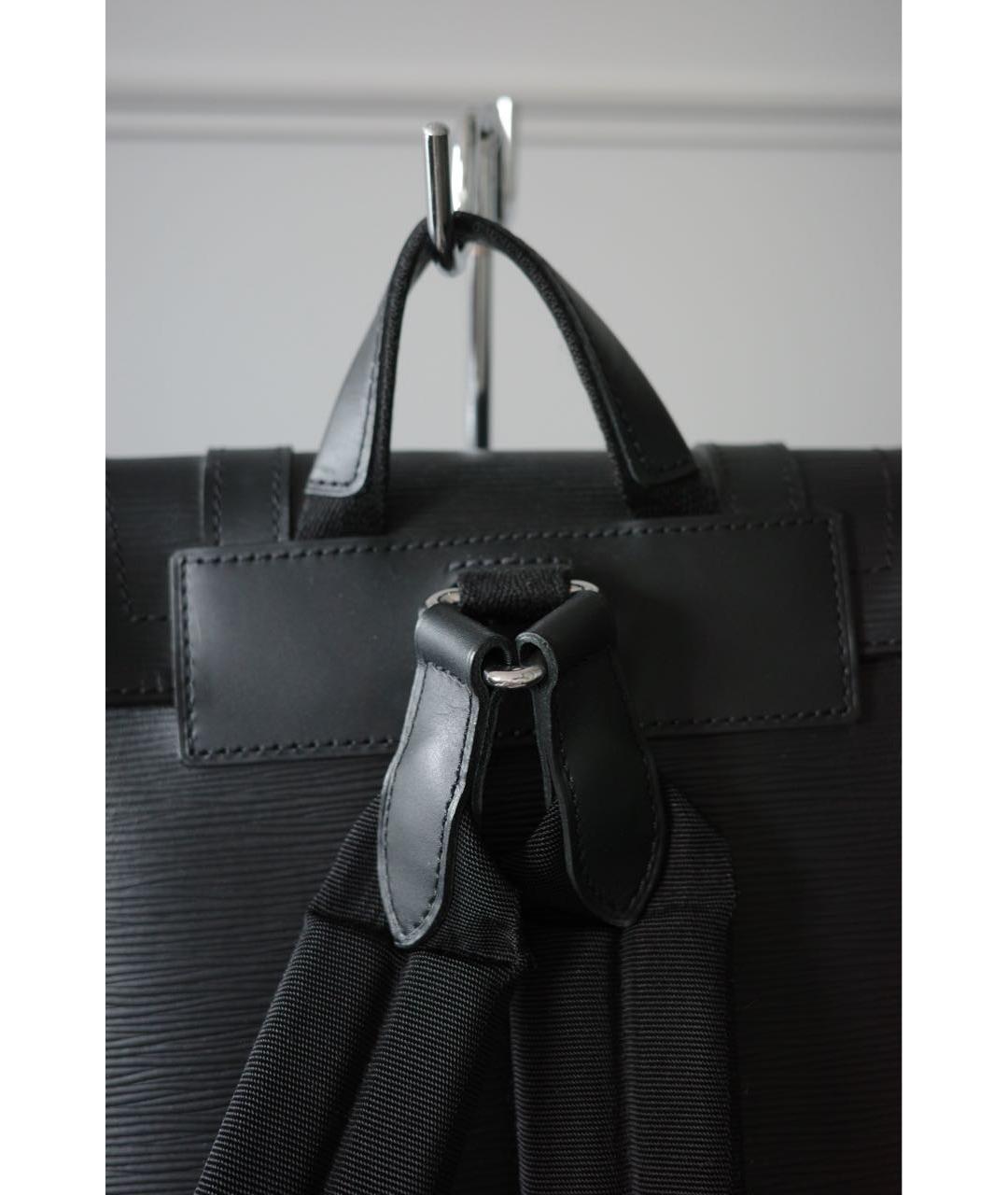 LOUIS VUITTON Черный кожаный рюкзак, фото 5