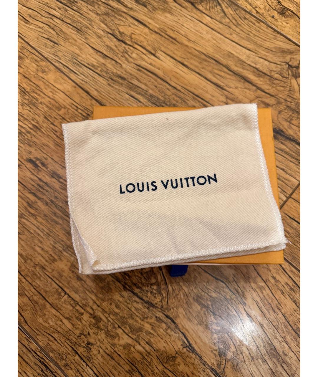 LOUIS VUITTON Черный кожаный кошелек, фото 5