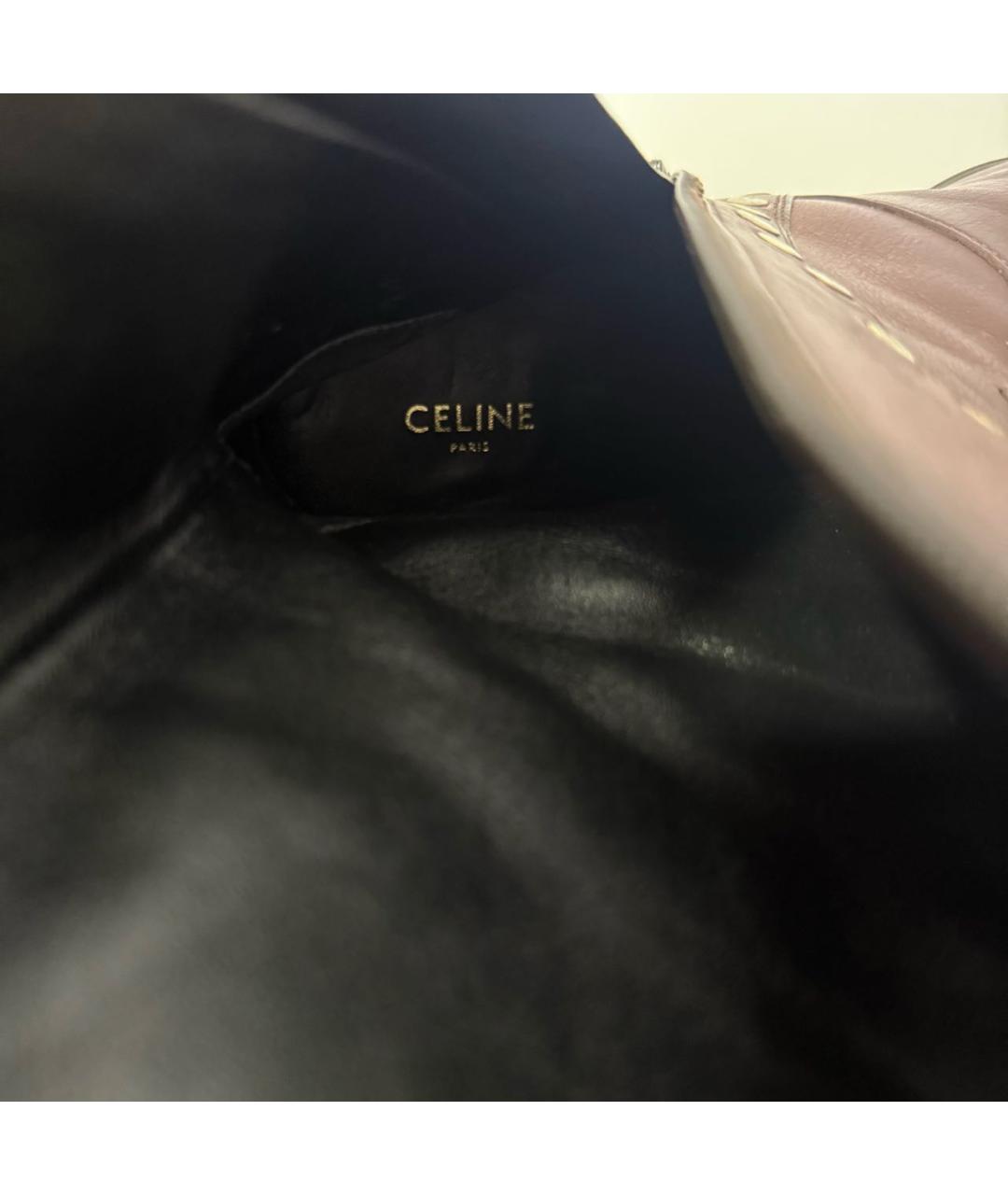 CELINE Бордовые кожаные полусапоги, фото 7