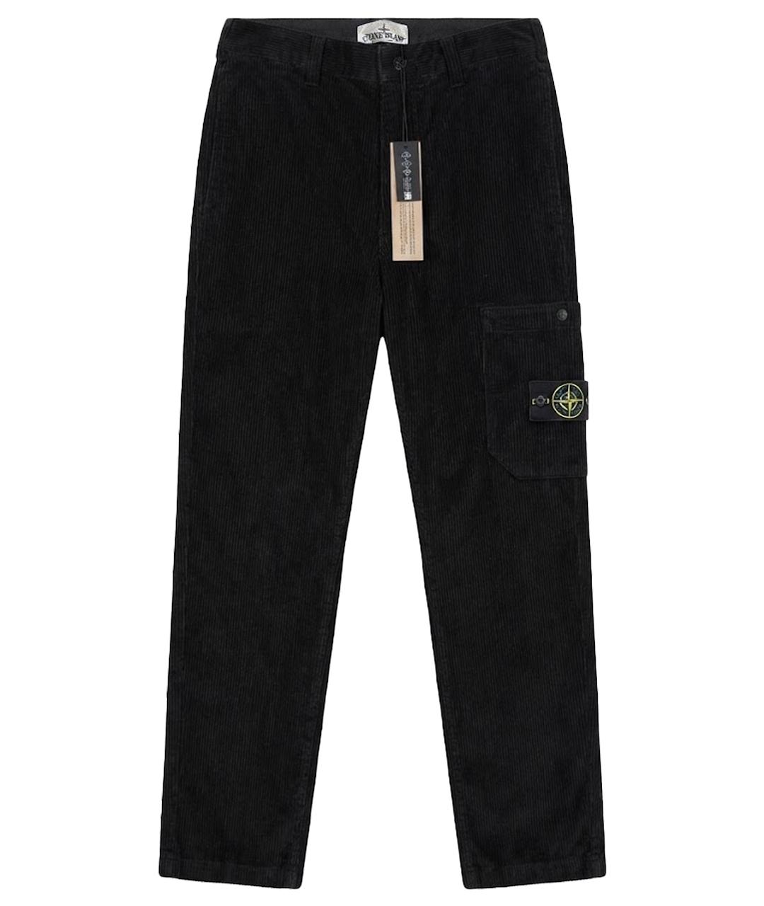 STONE ISLAND Черные хлопковые повседневные брюки, фото 1