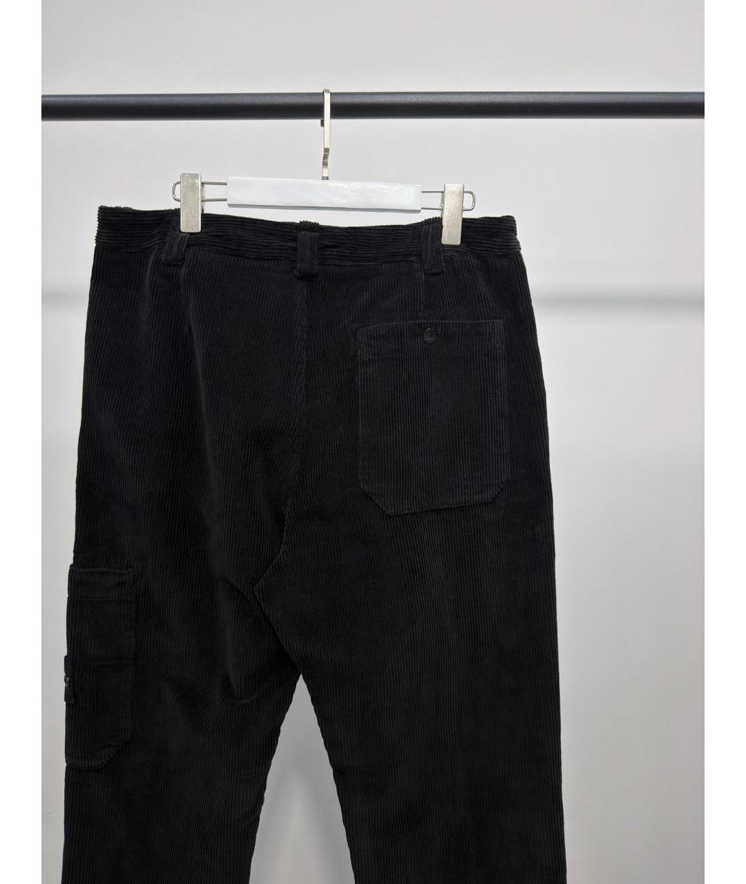 STONE ISLAND Черные хлопковые повседневные брюки, фото 4