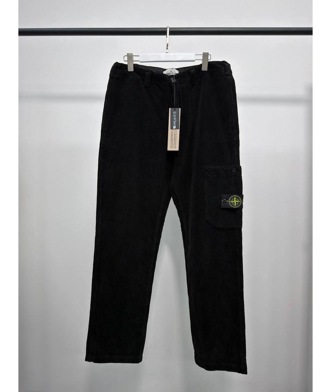 STONE ISLAND Черные хлопковые повседневные брюки, фото 5
