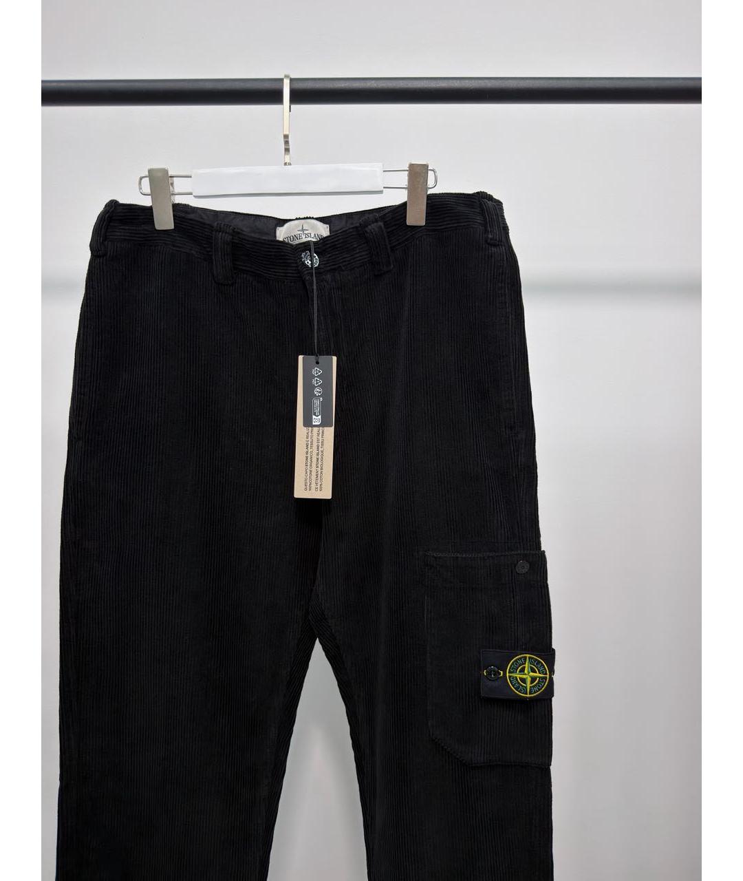 STONE ISLAND Черные хлопковые повседневные брюки, фото 2