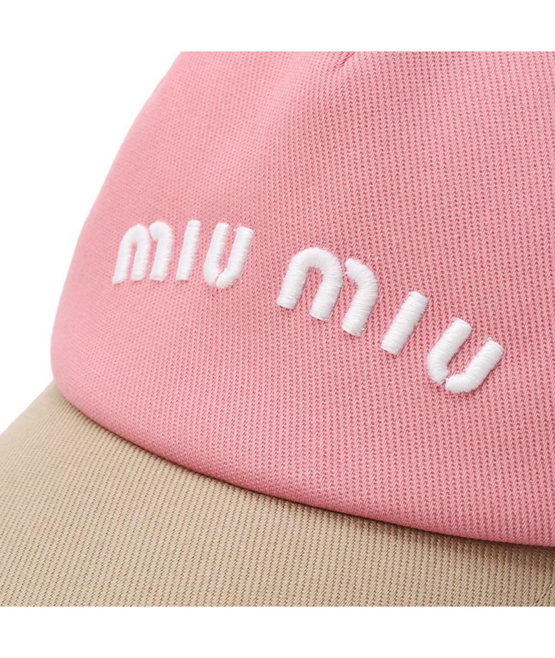 MIU MIU Розовая хлопковая кепка, фото 3