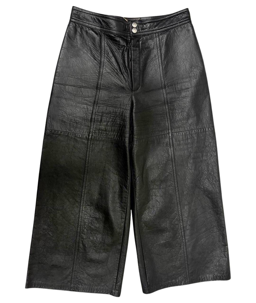 SAINT LAURENT Черные кожаные бриджи, фото 1