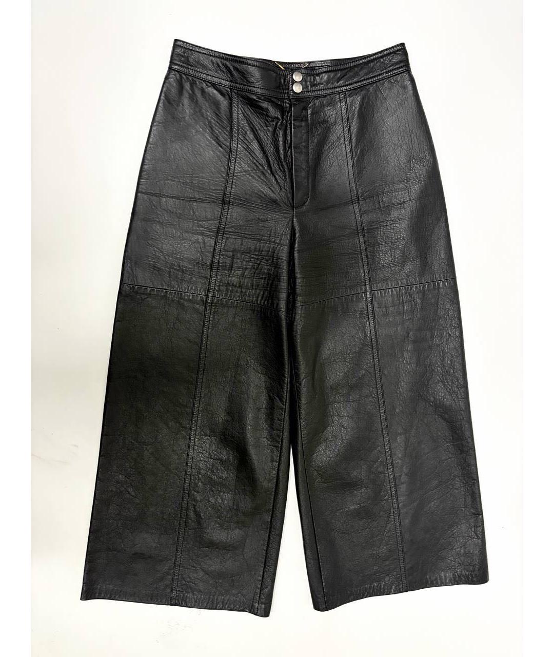 SAINT LAURENT Черные кожаные бриджи, фото 9