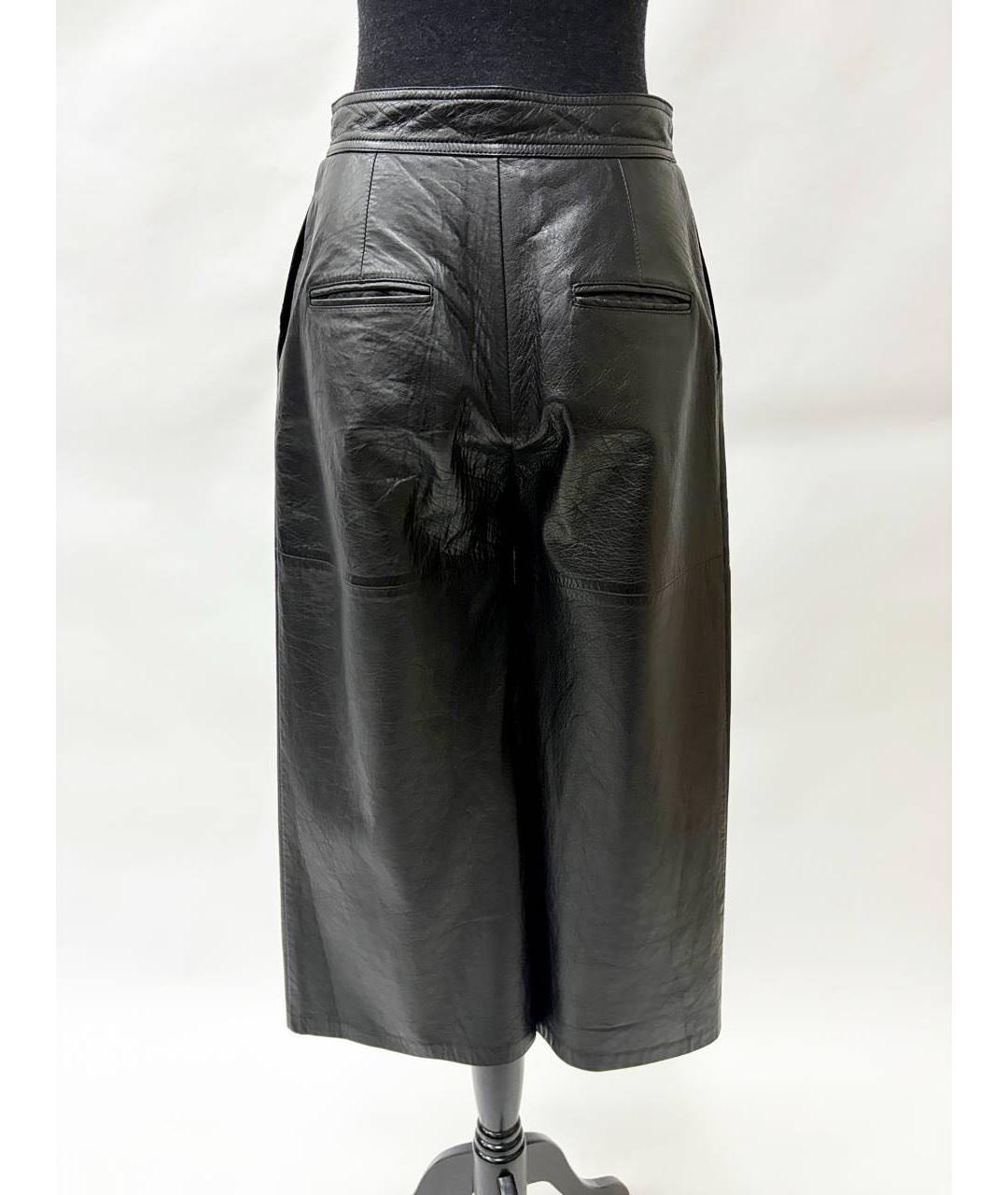 SAINT LAURENT Черные кожаные бриджи, фото 8
