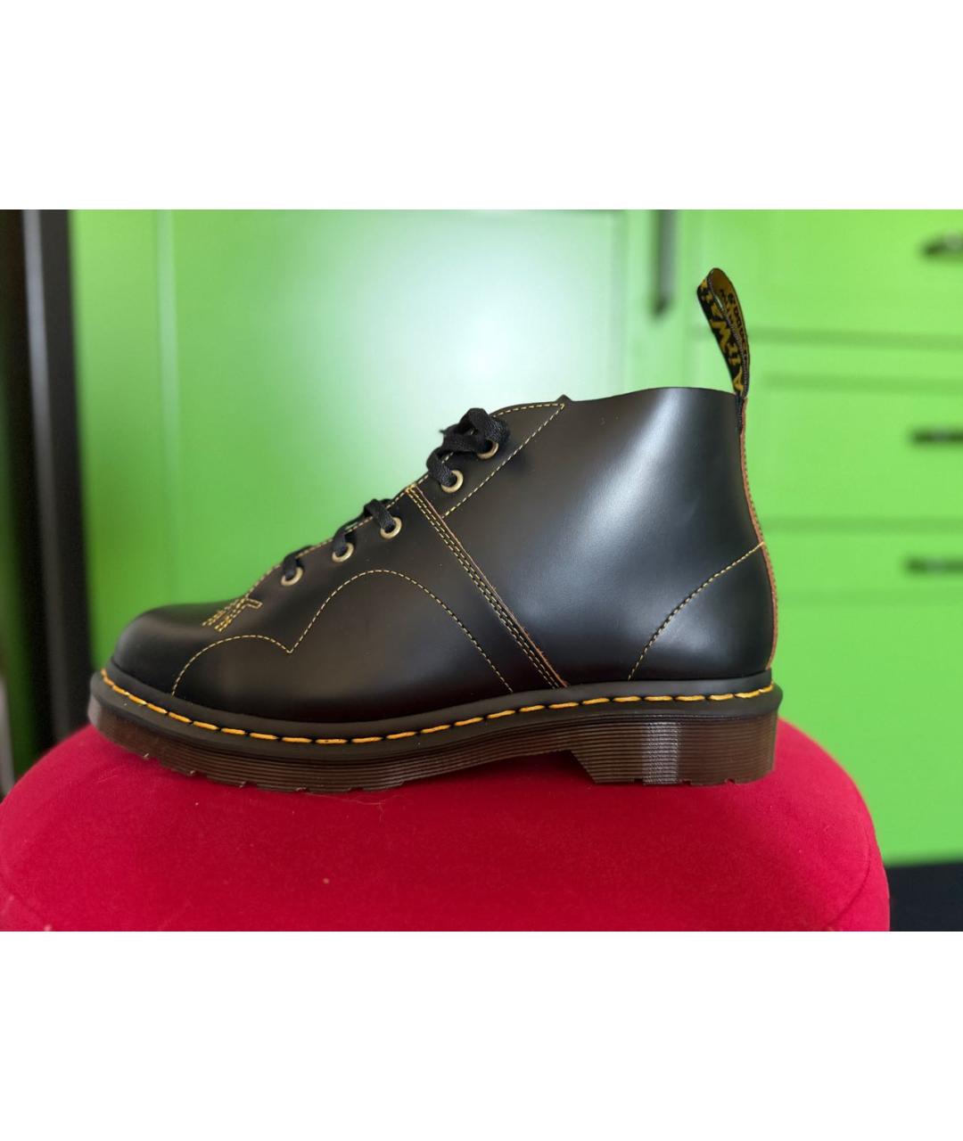 DR. MARTENS Черные кожаные низкие ботинки, фото 7