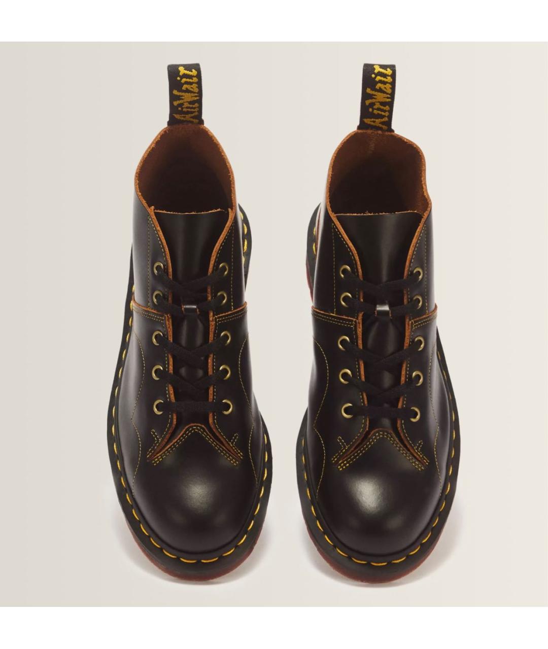 DR. MARTENS Черные кожаные низкие ботинки, фото 2