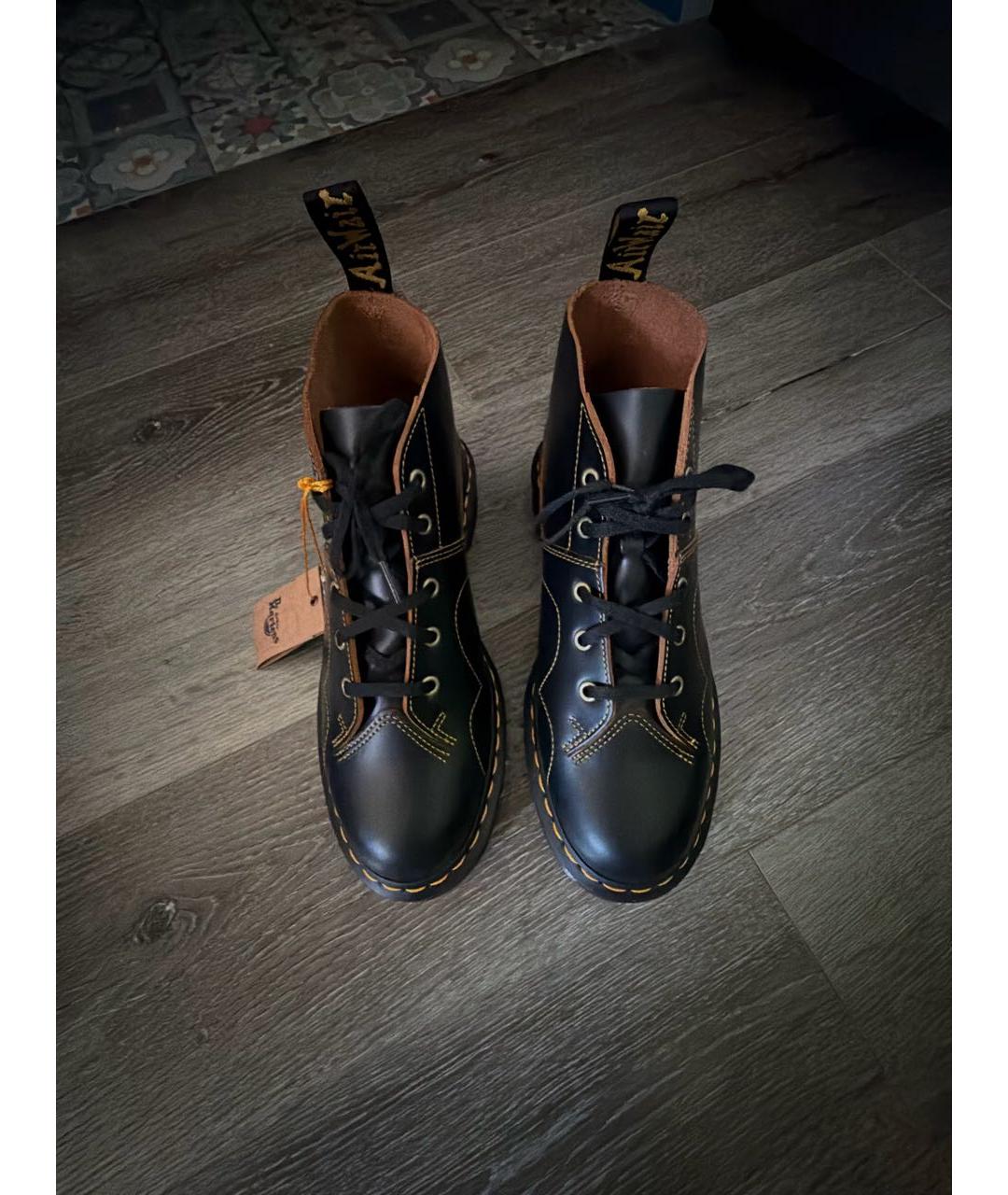 DR. MARTENS Черные кожаные низкие ботинки, фото 4