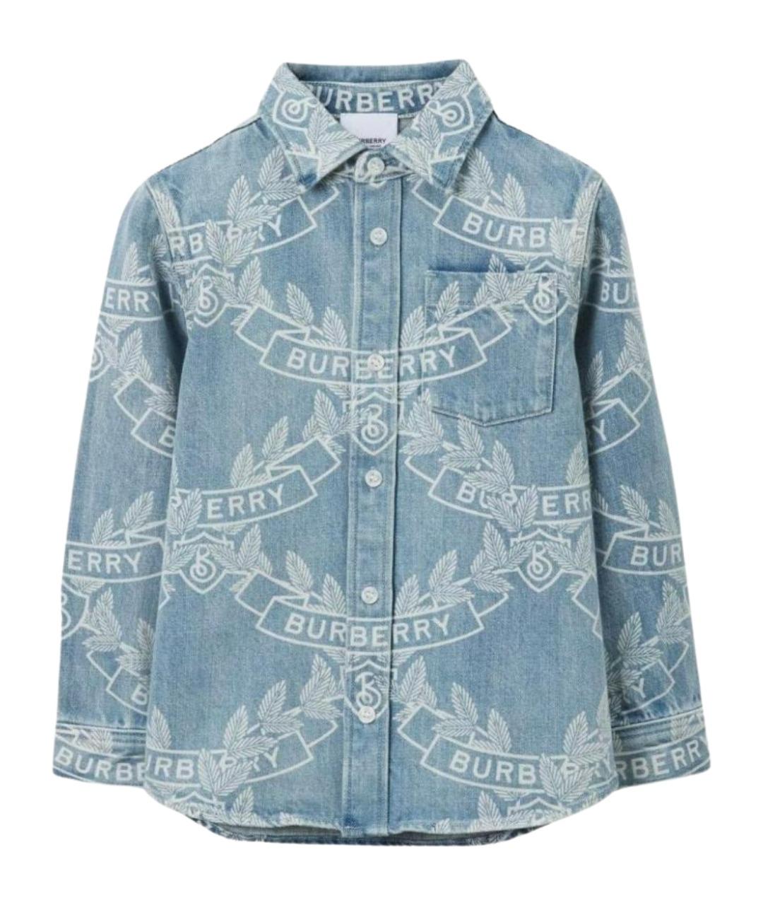BURBERRY Голубая деним рубашка/блузка, фото 1