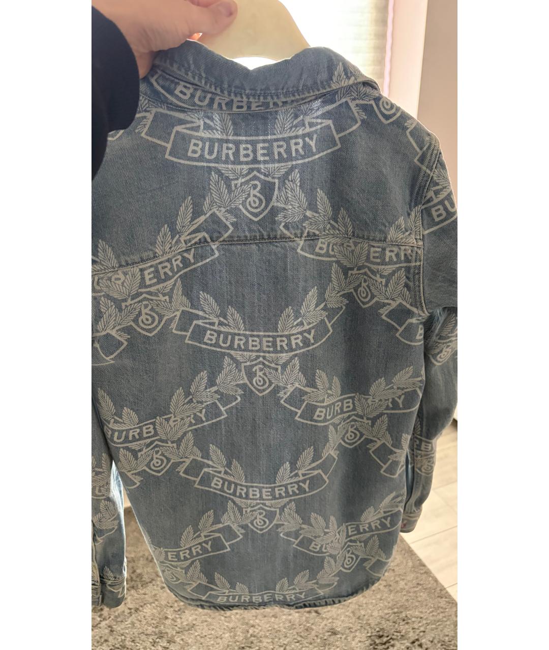 BURBERRY Голубая деним рубашка/блузка, фото 4