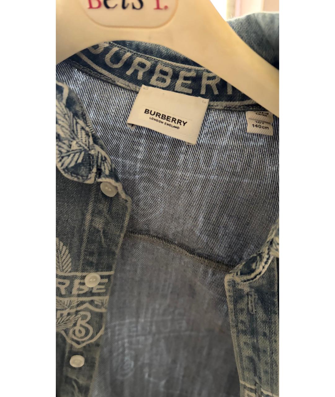 BURBERRY Голубая деним рубашка/блузка, фото 3