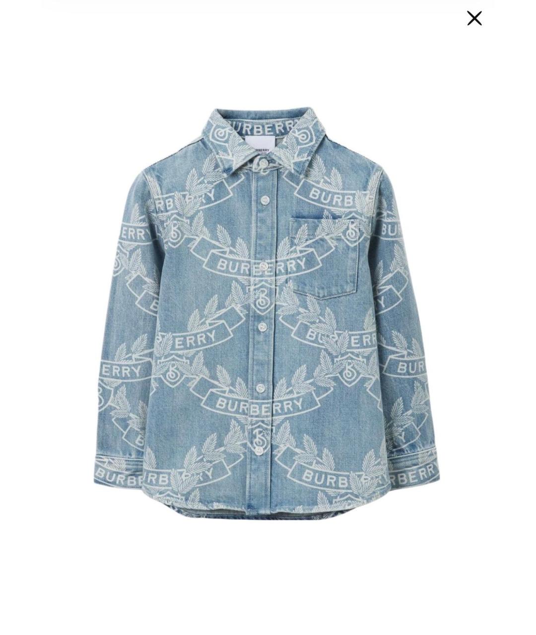 BURBERRY Голубая деним рубашка/блузка, фото 5