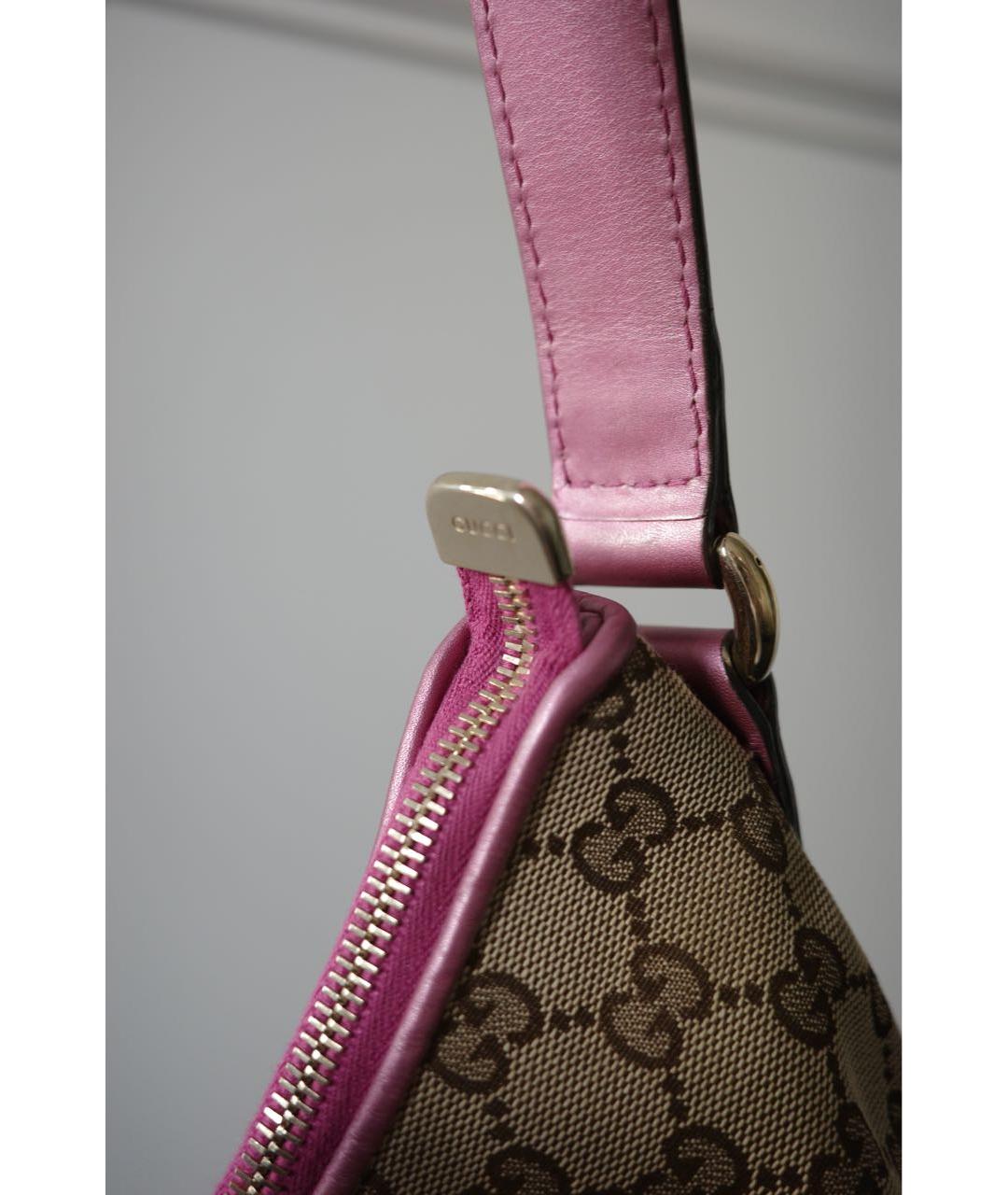 GUCCI Бежевая сумка через плечо из канвы, фото 5