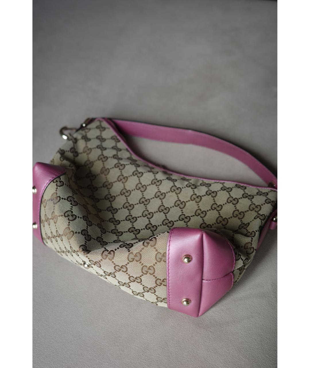 GUCCI Бежевая сумка через плечо из канвы, фото 7