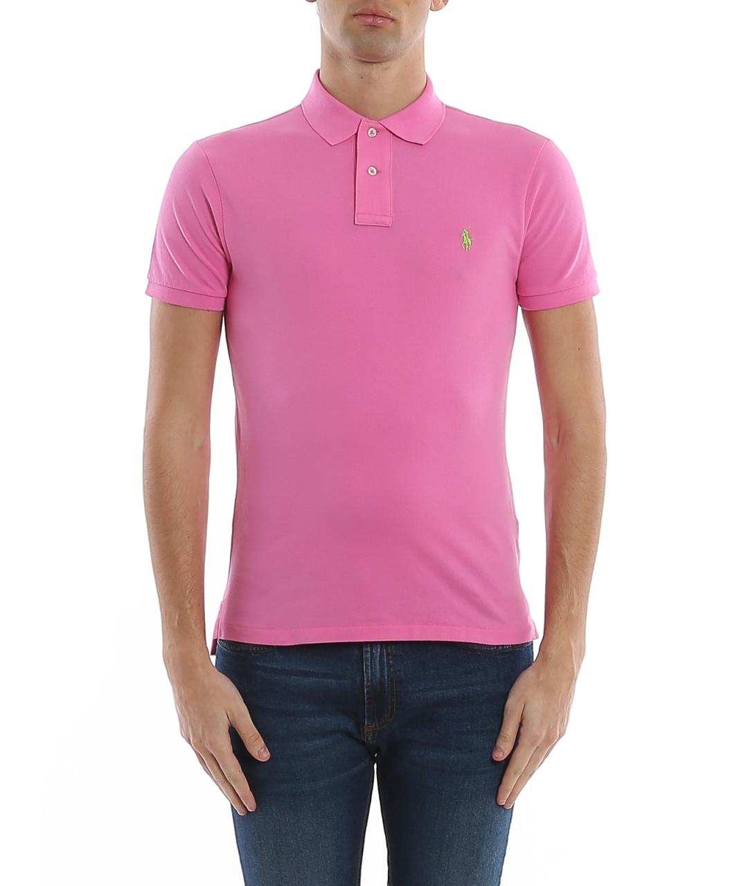 POLO RALPH LAUREN Розовое хлопковое поло с коротким рукавом, фото 3