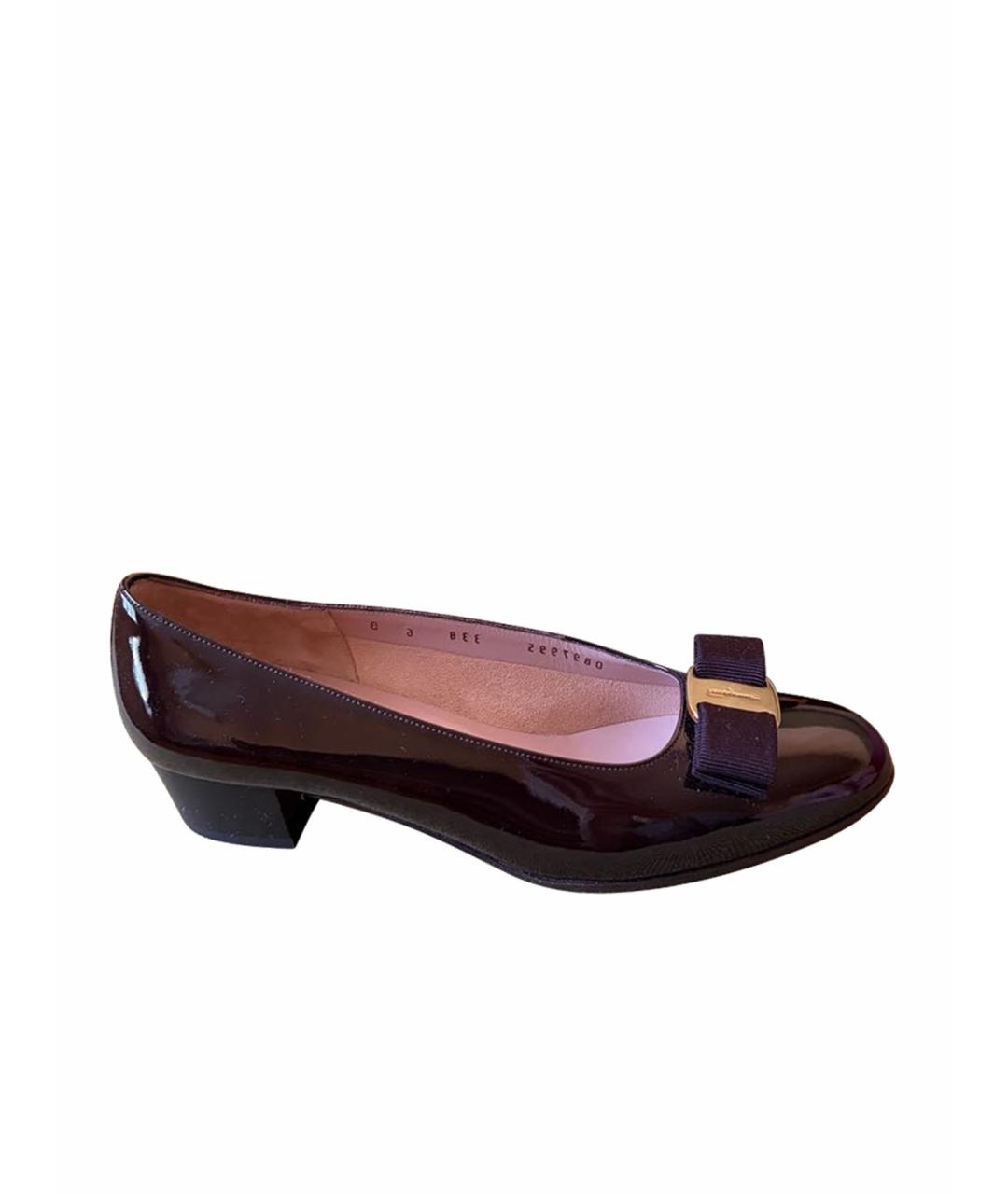 FERRAGAMO Коричневые туфли из лакированной кожи, фото 1