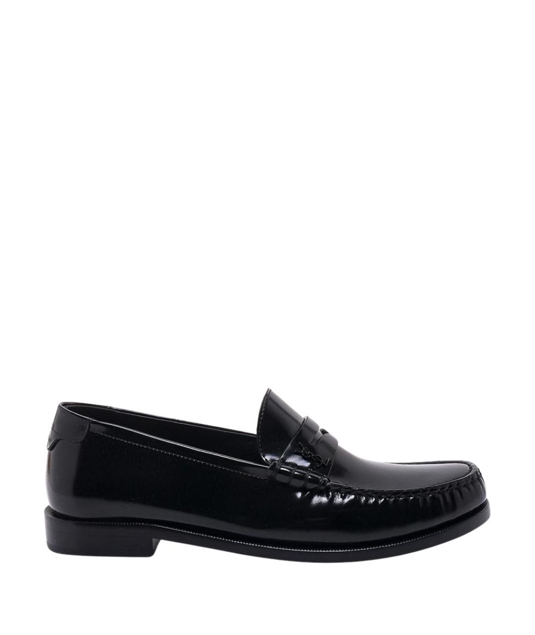 SAINT LAURENT Черные кожаные лоферы, фото 1