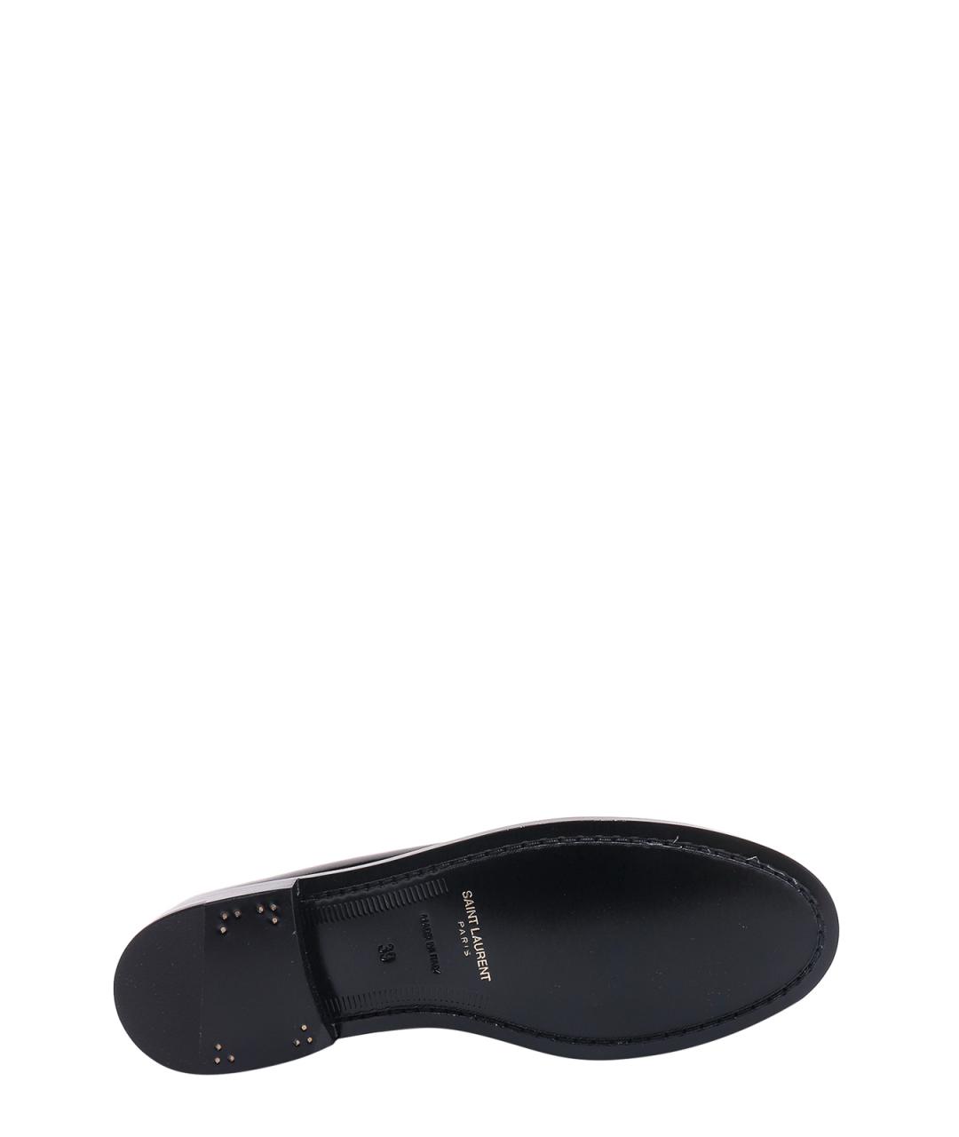 SAINT LAURENT Черные кожаные лоферы, фото 4