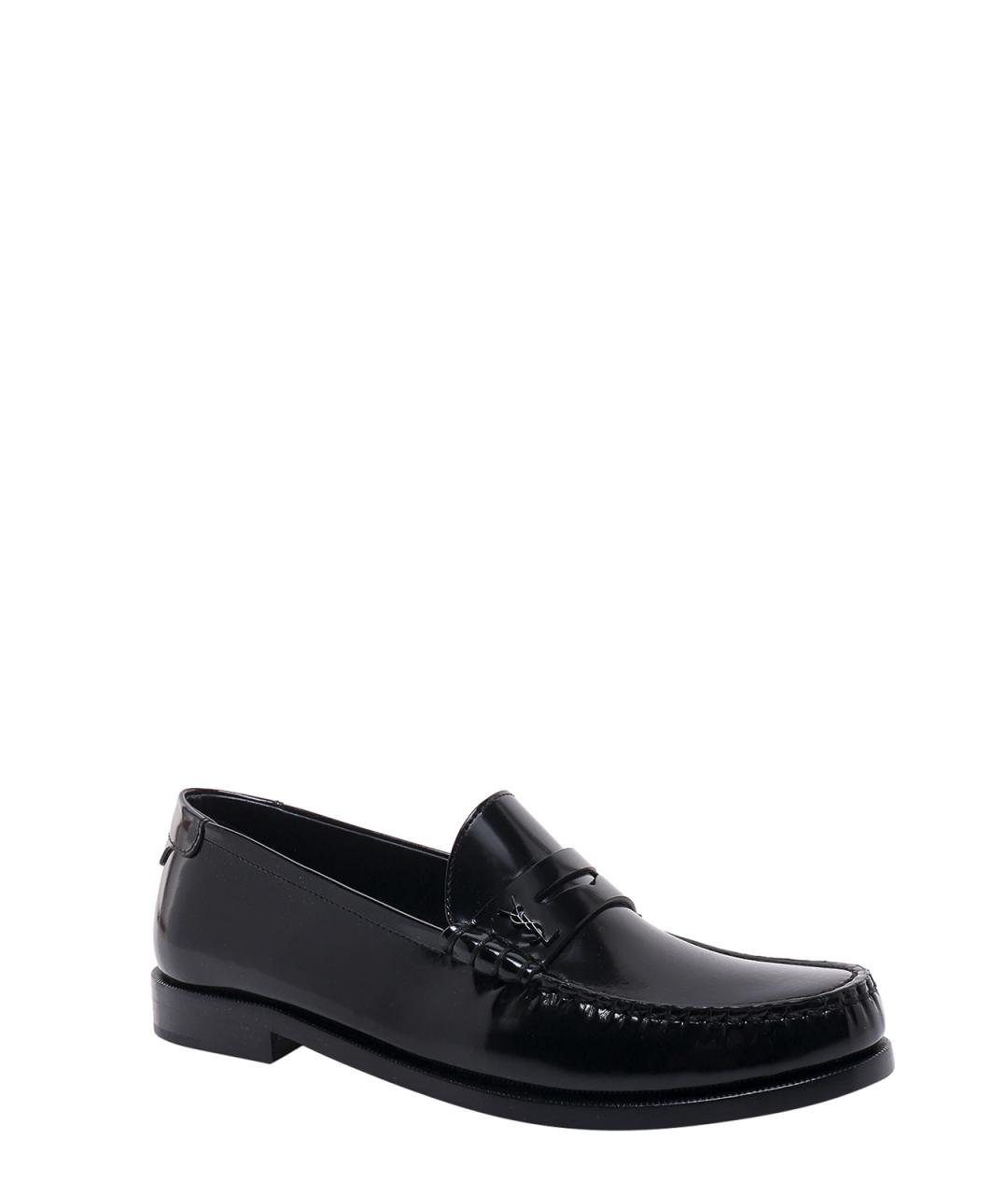 SAINT LAURENT Черные кожаные лоферы, фото 2