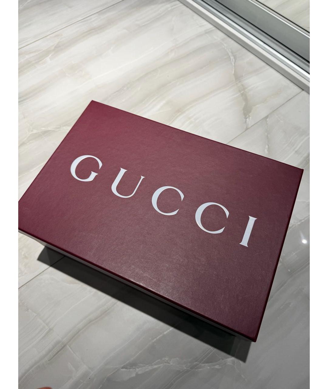 GUCCI Коричневые текстильные шлепанцы, фото 4